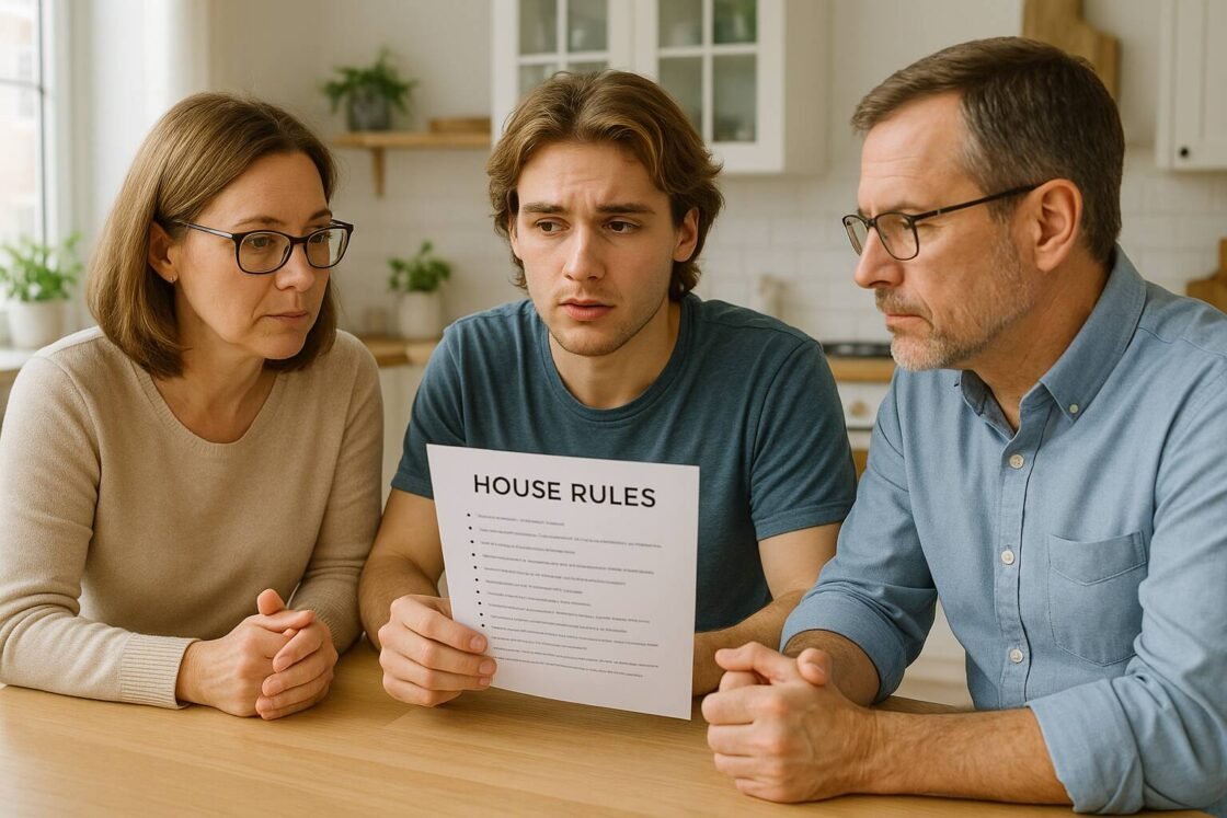Skapa familjeharmoni med tydliga regler för vuxna barn som bor hemma. Praktiska tips om ekonomi, hushållsansvar och kommunikation för en bättre relation.